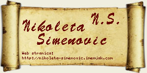 Nikoleta Simenović vizit kartica